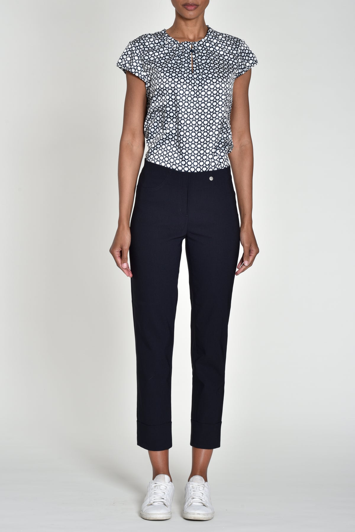 ROBELL : Bella Ankle Trousers - Navy