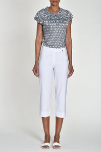 ROBELL : Marie Crop Trousers - White