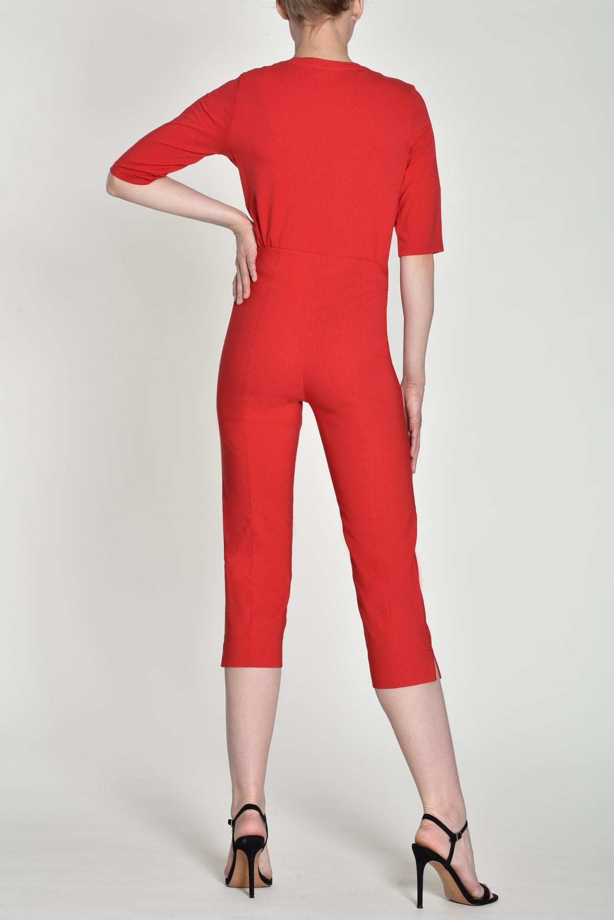 ROBELL : Marie Crop Trousers - Red