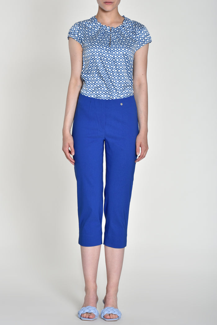 ROBELL : Marie Crop Trousers - Blue