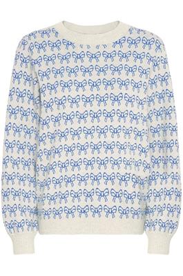 ICHI Brielle Bow Jumper - Blue