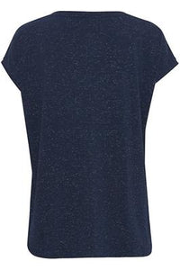 ICHI : Rebel SS V-Neck Top - Navy