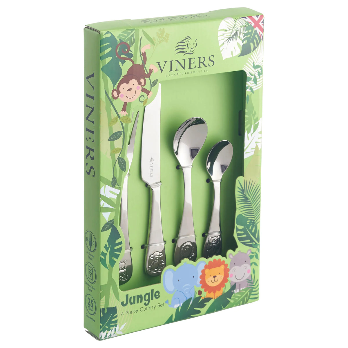 VINERS : Jungle 4 Piece Kids Cutlery Set Giftbox