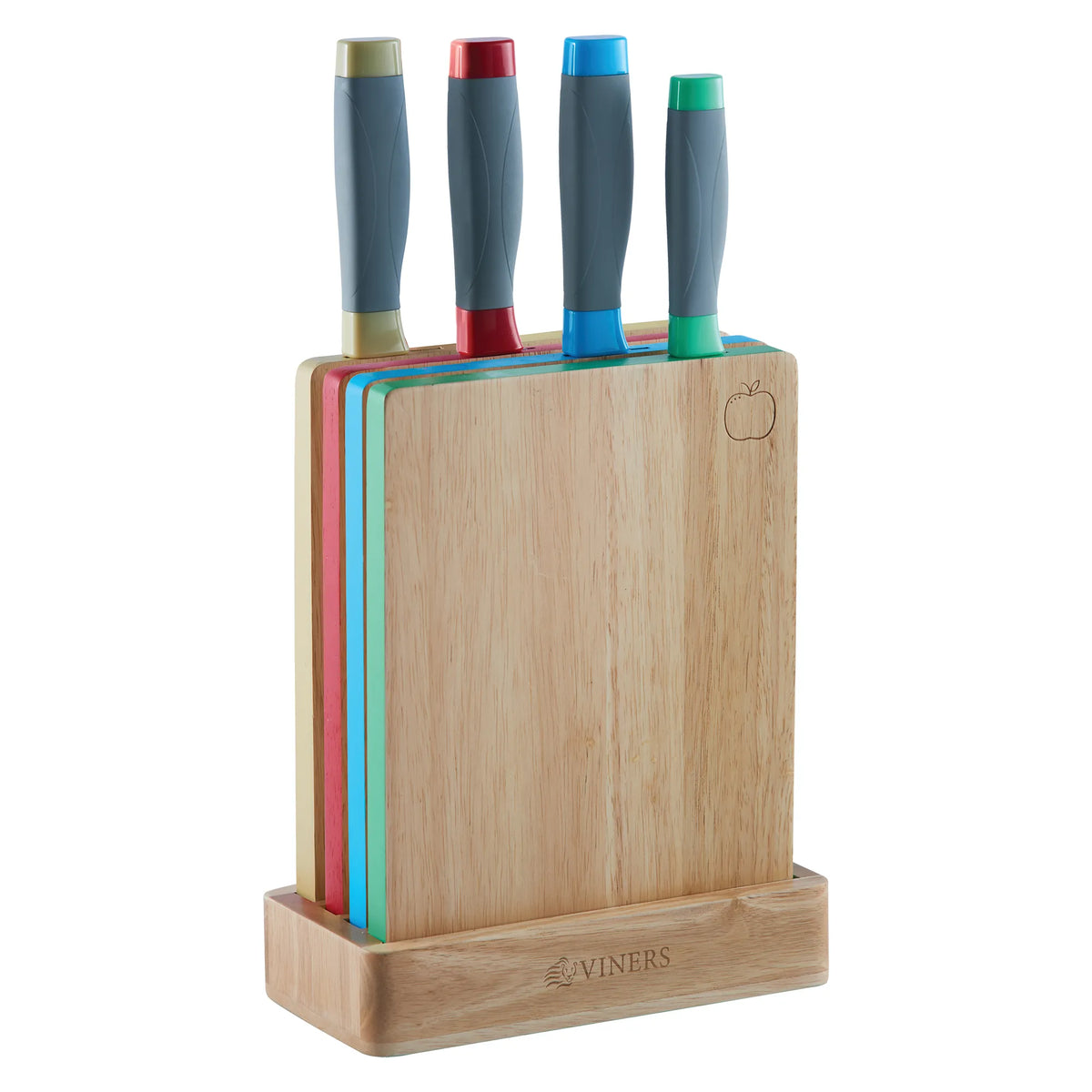 VINERS : Assure Colour Code Knife Block & Board Set