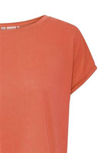 ICHI : Short Sleeve Top - Coral