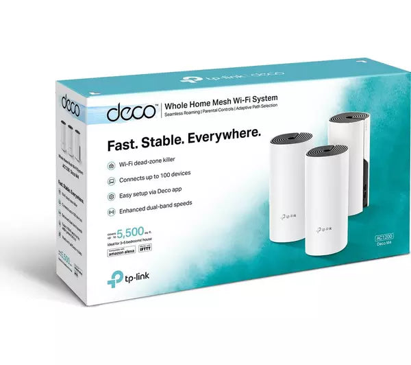 TP-LINK : Deco M4 AC1200 Whole Home Mesh Wi-Fi System Triple Pack