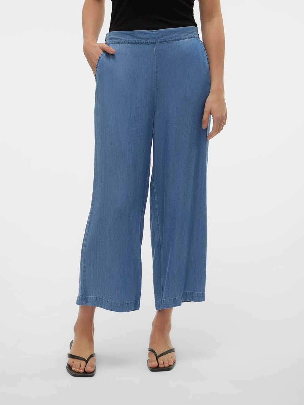 VERO MODA : Wide Cullote Pants - Blue