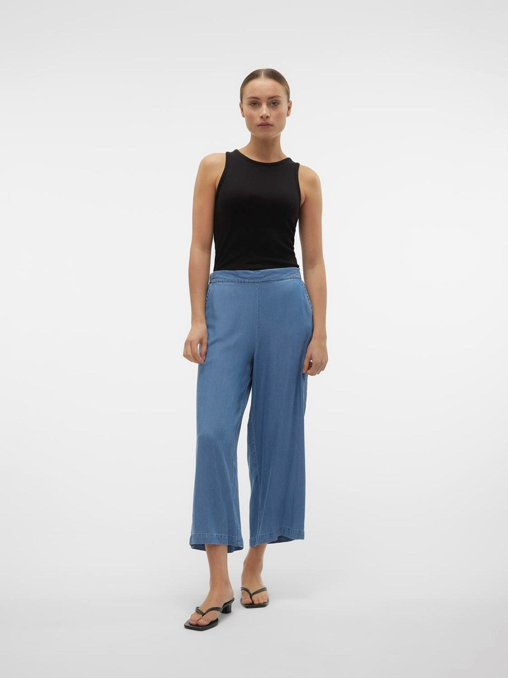 VERO MODA : Wide Cullote Pants - Blue