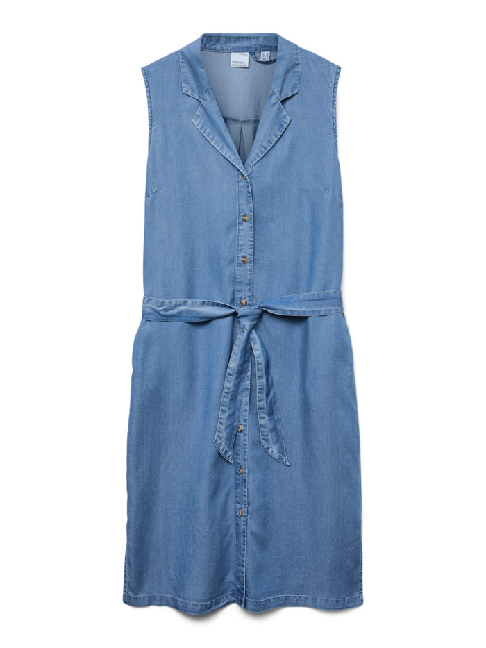 VERO MODA : Bree Sleeveless Shirt Dress - Blue