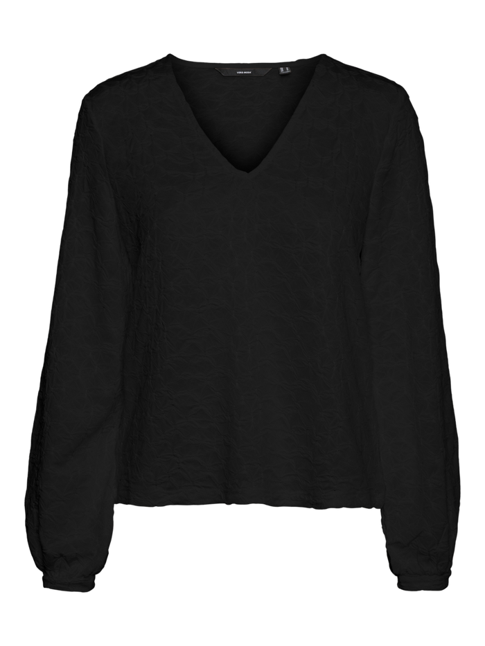 VERO MODA : Fiona V-Neck Blouse - Black