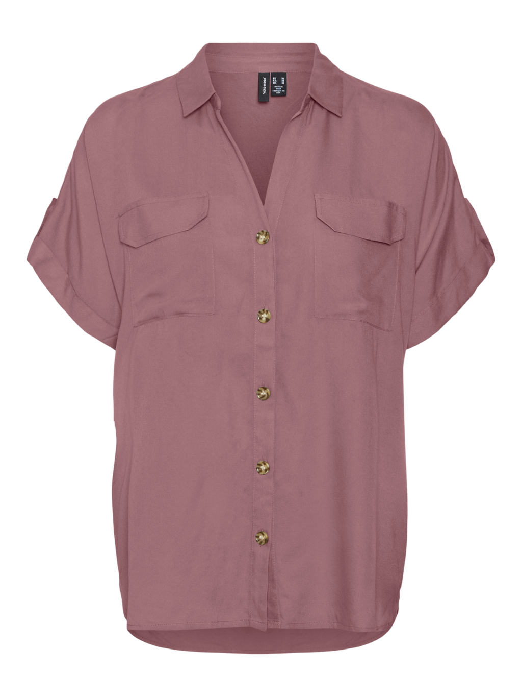 VERO MODA : Bumpy Regular Fit Shirt Short Sleeve - Nostalgia Rose