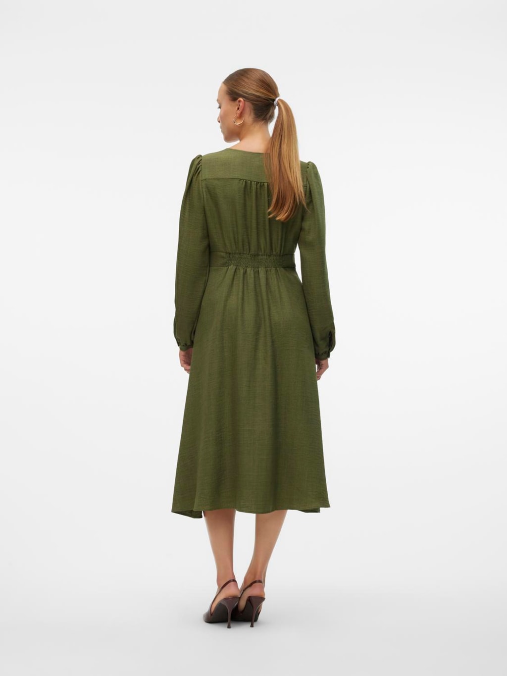 VERO MODA : V-Neck Long Sleeve Dress