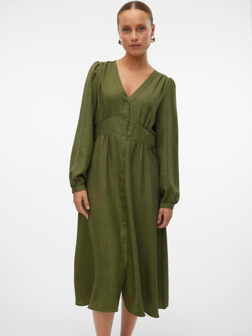 VERO MODA : V-Neck Long Sleeve Dress