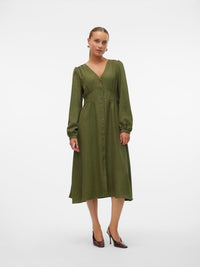 VERO MODA : V-Neck Long Sleeve Dress