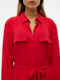 VERO MODA Alva Shirt Dress - Red