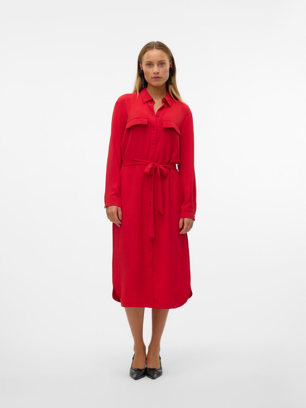 VERO MODA Alva Shirt Dress - Red