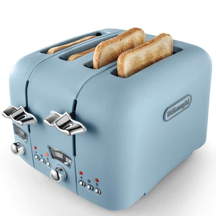 DeLONGHI : Argento Flora 4 Slice Toaster - Blue