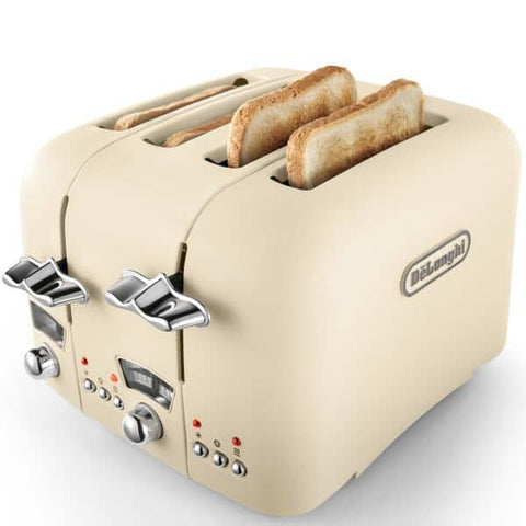 DeLONGHI : Argento Flora 4 Slice Toaster - Beige