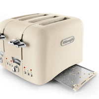 DeLONGHI : Argento Flora 4 Slice Toaster - Beige