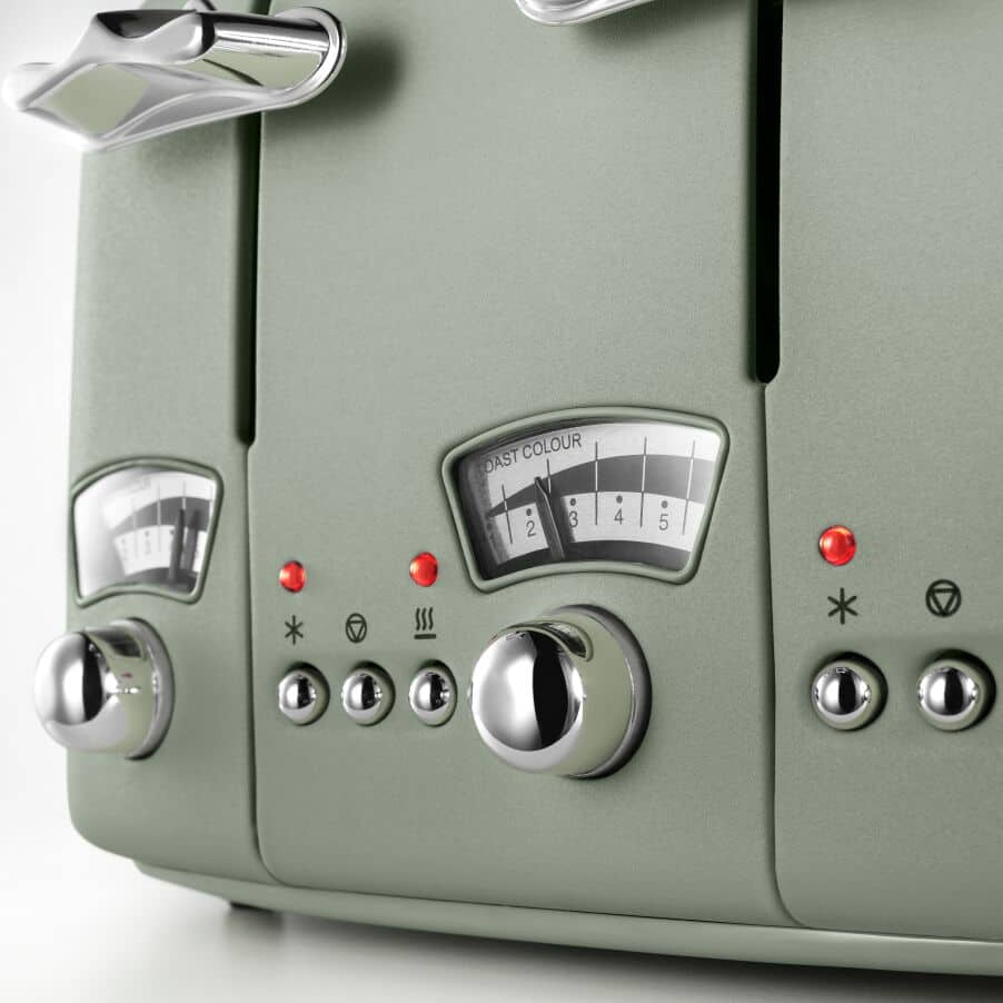 DeLONGHI : Argento Flora 4 Slice Toaster - Green