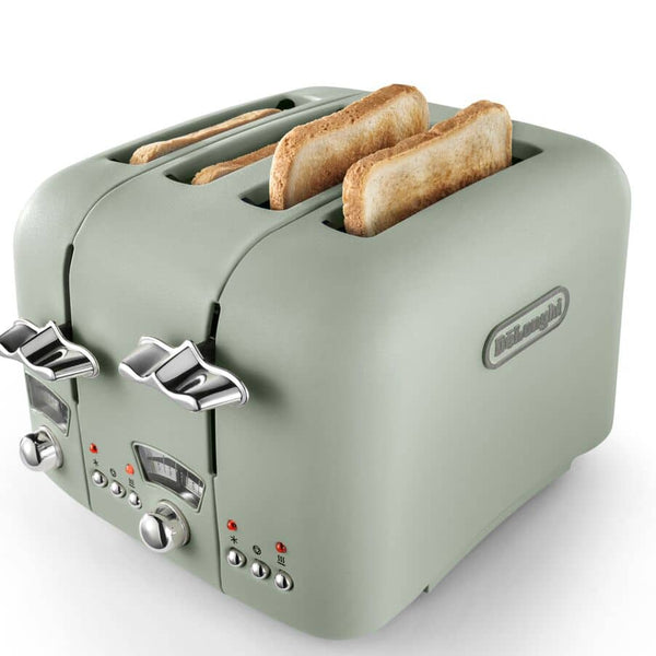 DeLONGHI : Argento Flora 4 Slice Toaster - Green