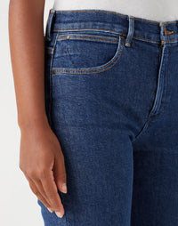 WRANGLER : Straight High Rise Jean - Dark Turn