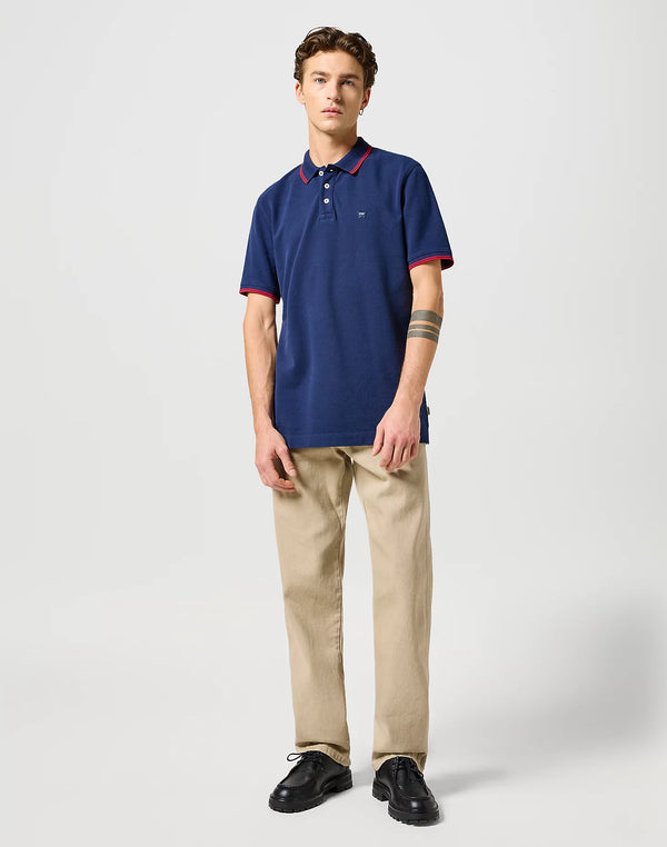 WRANGLER: Short Sleeved Polo Shirt - Navy