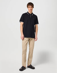 WRANGLER: Short Sleeved Polo Shirt - Black