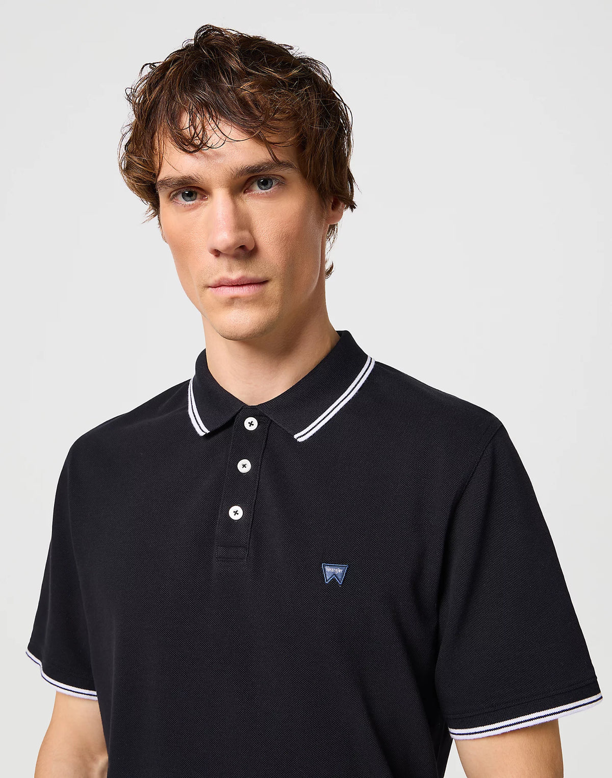 WRANGLER: Short Sleeved Polo Shirt - Black