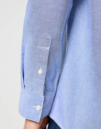 WRANGLER : Long Sleeve Shirt - Oxford Blue