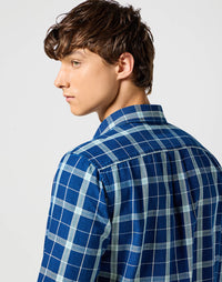 WRANGLER : 1 Pocket Long Sleeve Shirt - Green Indigo