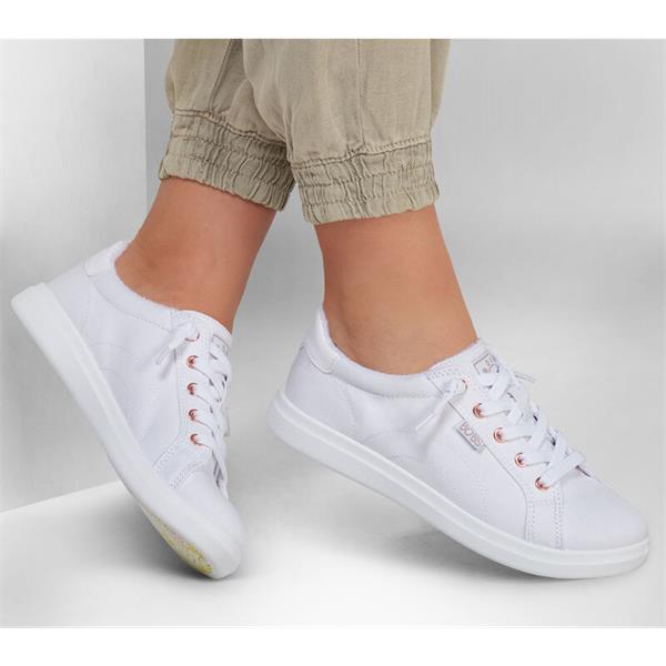 SKECHERS : Women's BOBS D'Vine Canvas Trainers - White