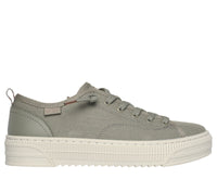 SKECHERS : Women's BOBS Copa Canvas Trainers - Olive