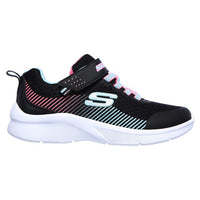 SKECHERS : Microspec Girls Runners - Black/Aqua