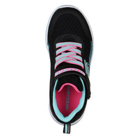 SKECHERS : Microspec Girls Runners - Black/Aqua