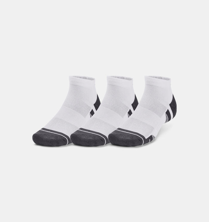 UNDER AMOUR : Performance Tech 3-Pack Low Cut Socks - White