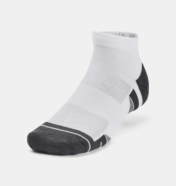 UNDER AMOUR : Performance Tech 3-Pack Low Cut Socks - White