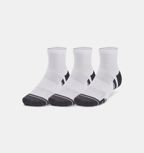 UNDER AMOUR : Performance Tech 3-Pack Quarter Socks - White