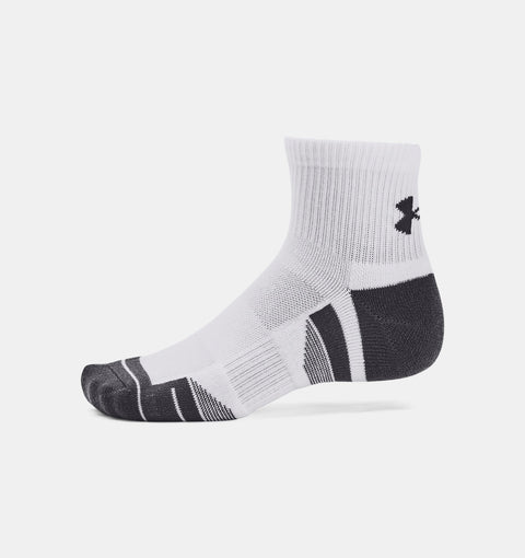 UNDER AMOUR : Performance Tech 3-Pack Quarter Socks - White