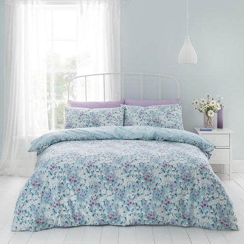 CATHERINE LANSFIELD Daisy Meadow Duck Egg Duvet Set