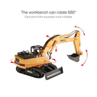 s-idee®RC excavator 11 channel 1:16 with 2.4 GHz swiveling shovel light sound