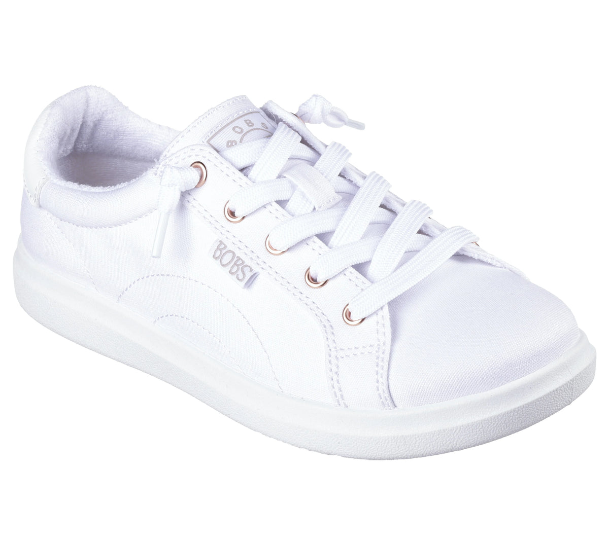 SKECHERS : Women's BOBS D'Vine Canvas Trainers - White