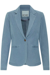 ICHI Kate Denim Blazer - Light Blue