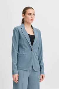 ICHI Kate Denim Blazer - Light Blue