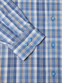 DG'S DRIFTER Geneva Long Sleeve Check Shirt - Sky Blue