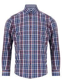 DG'S DRIFTER Geneva Long Sleeve Check Shirt - Blue