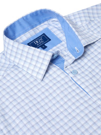 DG'S DRIFTER Geneva Short Sleeve Check Shirt - Sky Blue