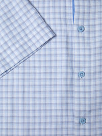 DG'S DRIFTER Geneva Short Sleeve Check Shirt - Sky Blue