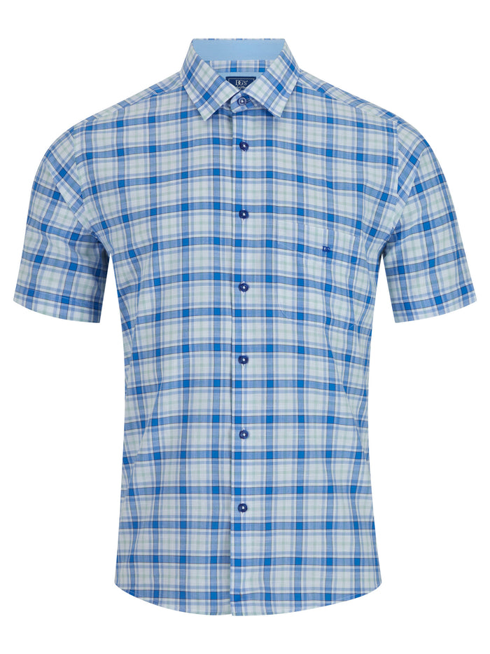 DG'S DRIFTER : Sky Blue Geneva Short Sleeve Casual Shirt