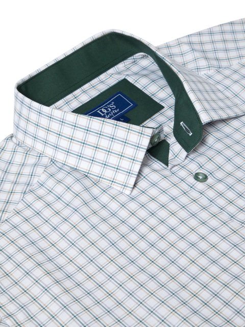 DG'S DRIFTER Casual Short Sleeve Shirt - Green and White